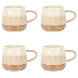 Cravings By Chrissy Teigen 4 Piece 18 Ounce Stoneware Cup Set In Dove Gray