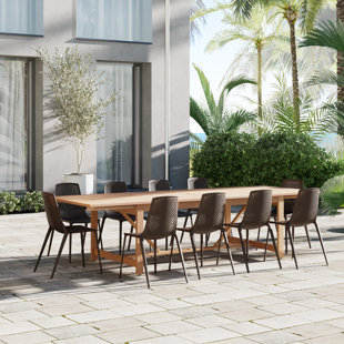 KITSCO Ciaran Rectangular 10 - Person Outdoor Dining Set