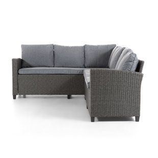 MUSE & LOUNGE CO. 70.9" Wide Outdoor Wicker Patio Sectional with Cushions