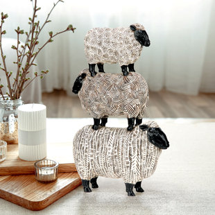 DESIGN TOSCANO Stacked Sheep Spirit Animal Figurine