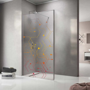 DISTINCT KITCHEN AND BATH 34" W x 72" H Frameless Fixed Glass Panel