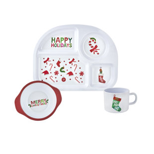 GODINGER SILVER ART CO Eric Carle The Very Hungry Caterpillar Happy Holidays Kids Melamine Set