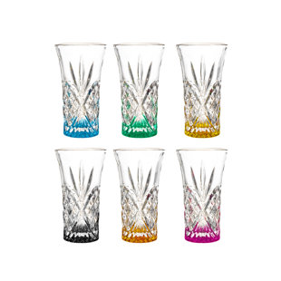 GODINGER SILVER ART CO Dublin Crystal Rainbow Shot Glass 2oz (Set of 6)