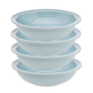 GODINGER SILVER ART CO Chadsford Aqua Pasta Bowl Set (Set of 4)