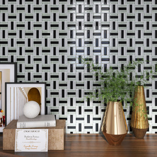 SYMPLE STUFF Maquon Glass Mosaic Sheet Wall Tile