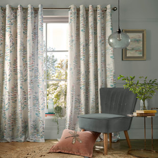 VOYAGE MAISON Cotton Blend Room Darkening Eyelet Curtain Pair (Set of 2)