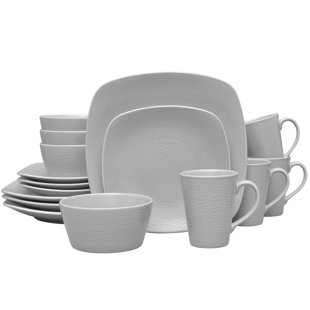 Noritake Colorscapes Swirl 16-Piece Square Dinnerware Set, Service for 4