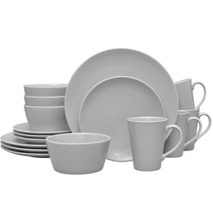 Noritake Colorscapes Swirl 16-Piece Coupe Dinnerware Set, Service for 4