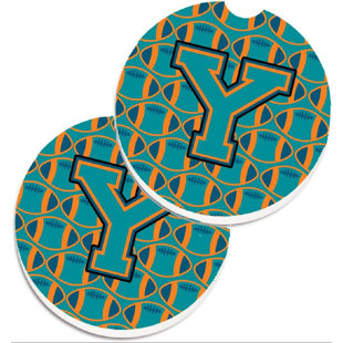 FRIFOHO Ceramic Round 2 Piece Car Coaster Set (Set of 2)