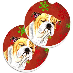 FRIFOHO Ceramic Round 2 Piece Car Coaster Set (Set of 2)