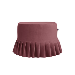 HAPPY BAROK 50cm Wide Round Solid Colour Ottoman