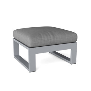 SKYLINE DECOR Metal Outdoor Ottoman with Sunbrella® Cushion