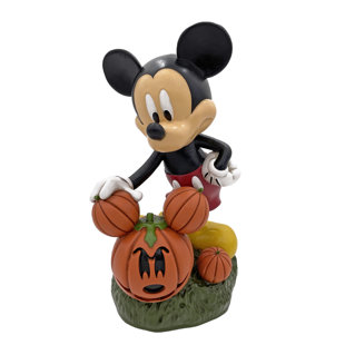 BACK YARD GLORY Disney Mickey with Jack-O-Lantern Garden Statue