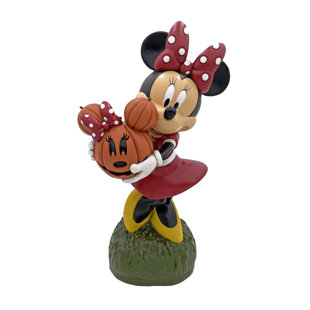 BACK YARD GLORY Disney Minnie Mouse with Jack-O-Lantern Garden Statue