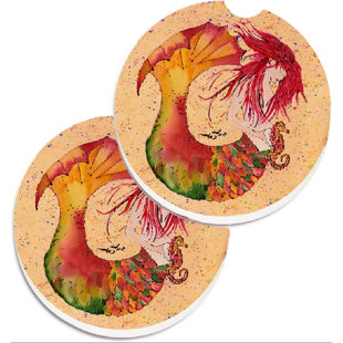 FRIFOHO Mermaid Set Of 2 Cup Holder Car Coasters , Large, Multicolor YZF1047ZNQQGGUK2 (Set of 2)
