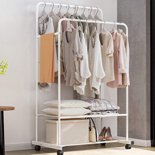 REBRILLIANT Berkhamsted 31.5'' Metal Rolling Clothing Rack