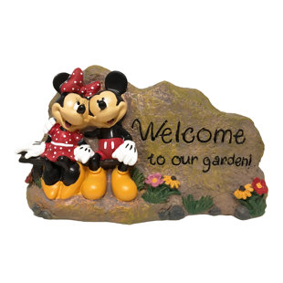 BACK YARD GLORY Disney Mickey Mouse & Minnie Mouse Welcome to Our Garden Rock