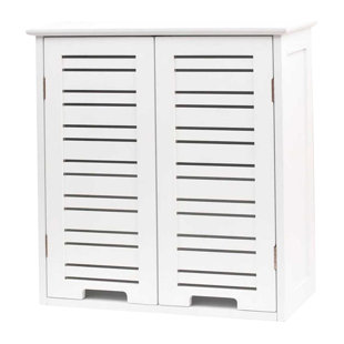 EVIDECO Miami White Wall-Mounted Bathroom Cabinet with Double Vented Doors
