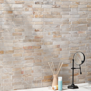 IVY HILL TILE Dixiewood Brick Brown 11.41 in. x 12 in. Petrified Wood Floor and Wall Mosaic Tile (0.95 Sq. Ft.)