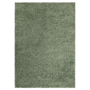 17 STORIES Jaxzen Solid Colour Machine Woven Mint Area Rug