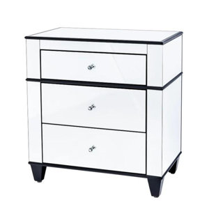 HOMEBELONGS Denson 3-drawers Chest / Oversized Nightstand - Clear Mirror