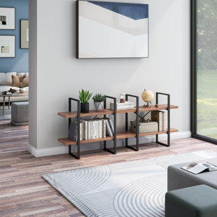 MYLOTUS-HOME Brookline 28.35"hx70.86"w Steel Etagere Bookcase