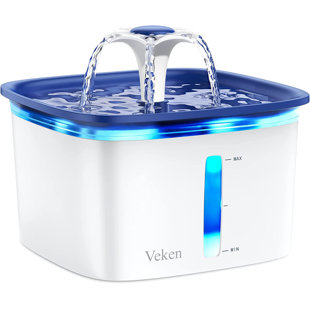 HEAVENTLY FURNISHINGS Veken 95Oz/2.8L Pet Fountain, Automatic Cat Water Fountain Dog Water Dispenser With Smart Pump For Cats, Dogs, Multiple Pets (Blue, Plastic)