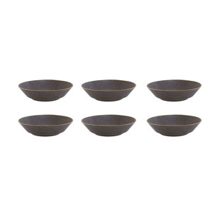 CASA ALEGRE Gold Stone - Pasta Plate/Bowl Bronze, Set of 6 (Set of 6)