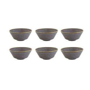 CASA ALEGRE Gold Stone - Cereal Bowl 19 oz Bronze, Set of 6 (Set of 6)