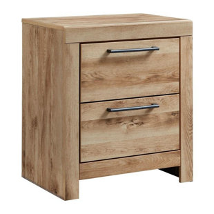 MILLWOOD PINES Edelinde 24.37'' Tall 2 - Drawer Nightstand in Brown
