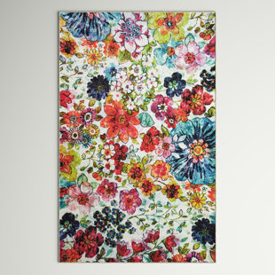 ANDOVER MILLS™ SantaFe Cream/Pink Modern Floral Area Rug