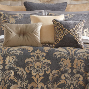 WATERFORD BEDDING Waterford Everett Grey Decorative Throw Pillows