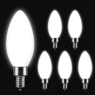 TORCHSTAR Dimmable LED Chandelier Light Bulbs 5.5W(60W Equiv.) Cool White E12/Candelabra Base (Set of 6)