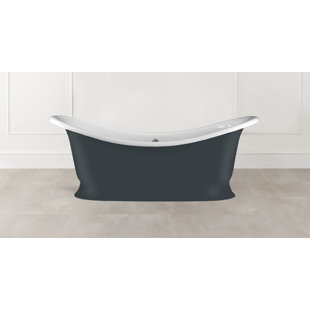 VICTORIA + ALBERT Marlborough Painted 74-7/8" x 34-1/4" Freestanding Soaking Bathtub in Volcanic Limestone™ with Overflow Hole