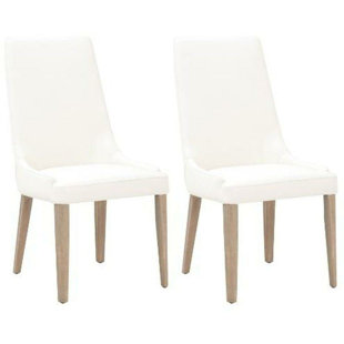 LOOMLAN Aurora Genuine Leather Upholstered Side Chair (Set of 2)