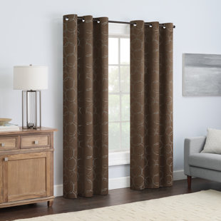 Eclipse Meridian Geometric 100% Blackout Thermaback Grommet Window Curtain Panel