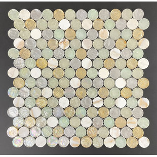 ES STONE 1" Round Glass and Marble Mosaic Tiles