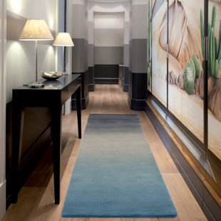 17 STORIES Chaffins Wool Gradient Blue Rug