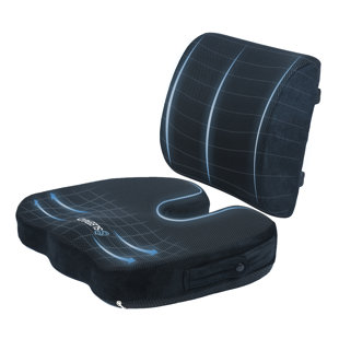 SLEEPAVO Memory Foam Seat Cushion & Lower Back Pain Relief - & Back Chair Pad Lumbar Support