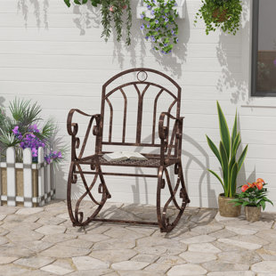 LILY MANOR Iron Outdoor Rocker Chair