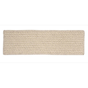 COLONIAL MILLS Natural Wool Houndstooth Cream Stair Tread (Set of 13)