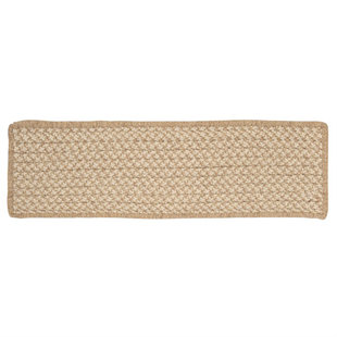 COLONIAL MILLS Natural Wool Houndstooth Tea Stair Tread (Set of 13)