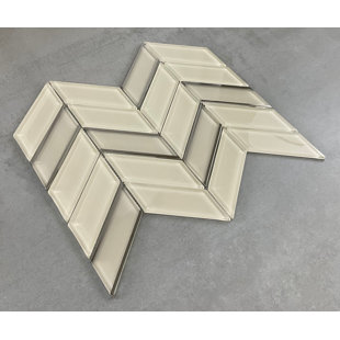 ES STONE 1.5" x 4.25" Glass Chevron Mosaic Wall Tile
