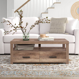 MILLWOOD PINES Avgoustinos Frame Coffee Table with Storage Drawers