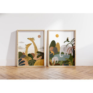 NEMO AND HER Safari 3 Piece Paper Print Set - Unframed Prints