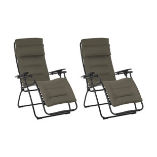 LAFUMA AMERICA INC. Folding Zero Gravity Chair with Cushions (Set of 2)