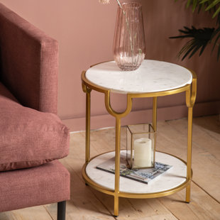 GALLERY DIRECT Beistelltisch aus Marmor mit Stauraum