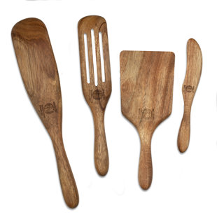 KALORIK® Mad Hungry As Seen On TV Premium 4-Piece Acacia Wood Spurtle Set