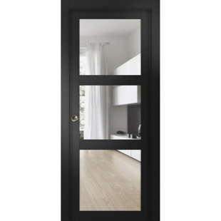 SARTODOORS Lucia Clear Glass Wood French Black Door