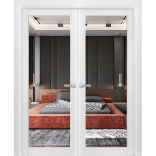 SARTODOORS Lucia Mirrored Glass Wood French White Doors